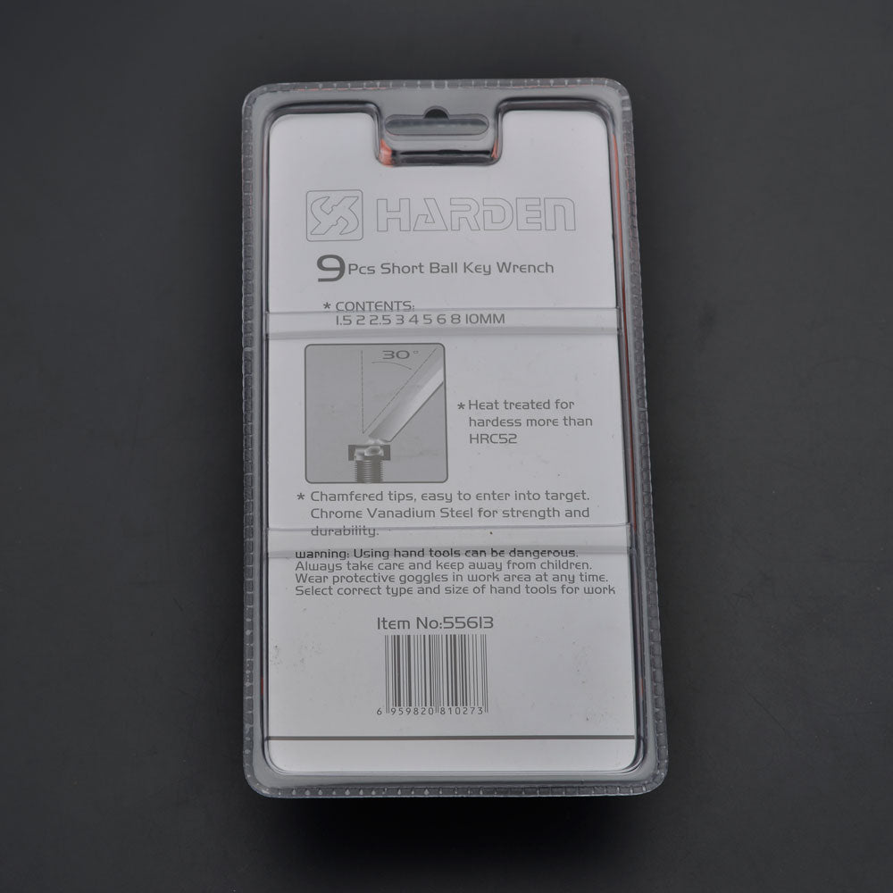 9Pcs Medium Ball Key Wrench