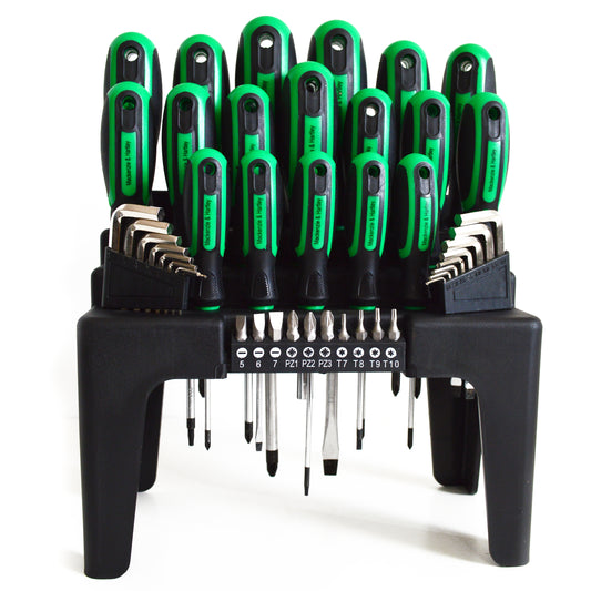 Soft Grip Magnetic Tip Screwdriver Set, Hex Key, 1/4" Bit Driver and Bits (44 Piece)