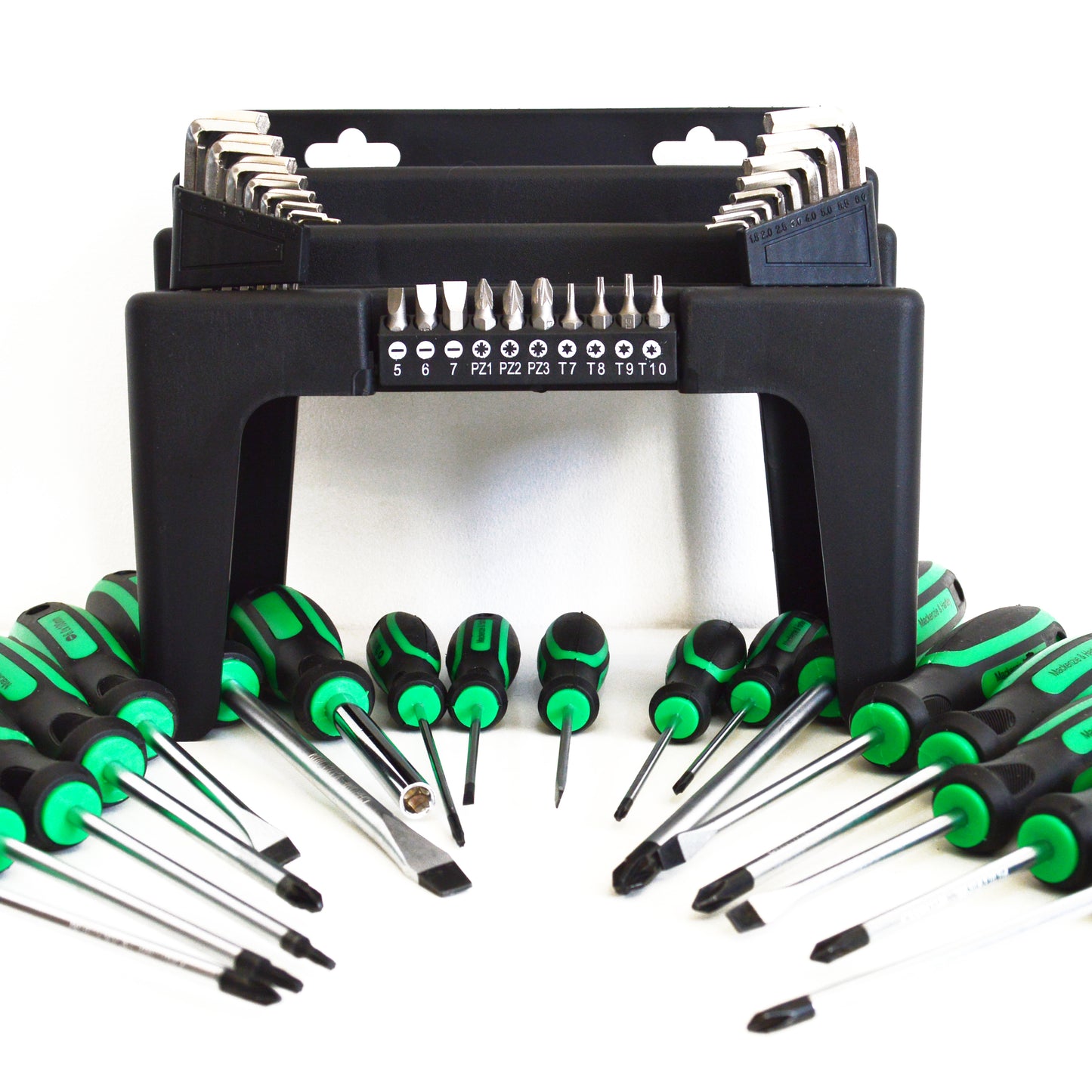 Soft Grip Magnetic Tip Screwdriver Set, Hex Key, 1/4" Bit Driver and Bits (44 Piece)