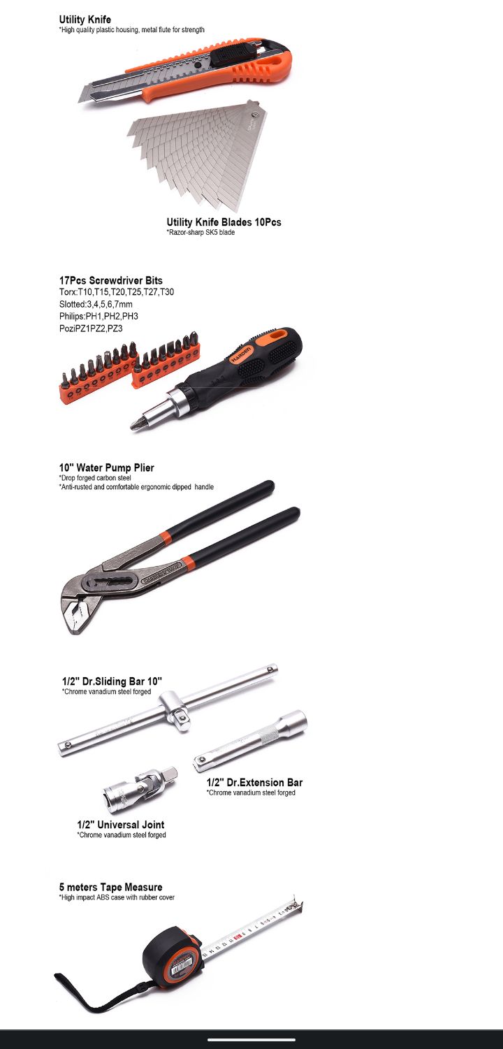 Cantilever Tool Box with Eva form Holding 77 piece Tool Set